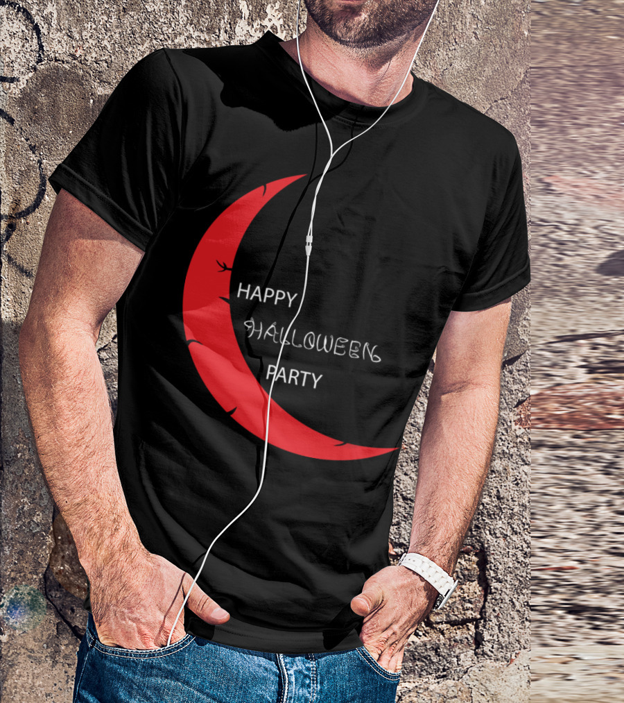 Trick Or Treat Happy Halloween Party Red Moon T-Shirt