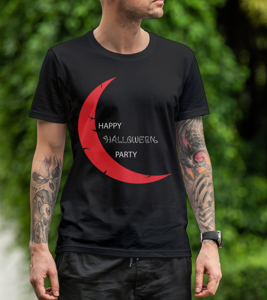Trick Or Treat Happy Halloween Party Red Moon T-Shirt