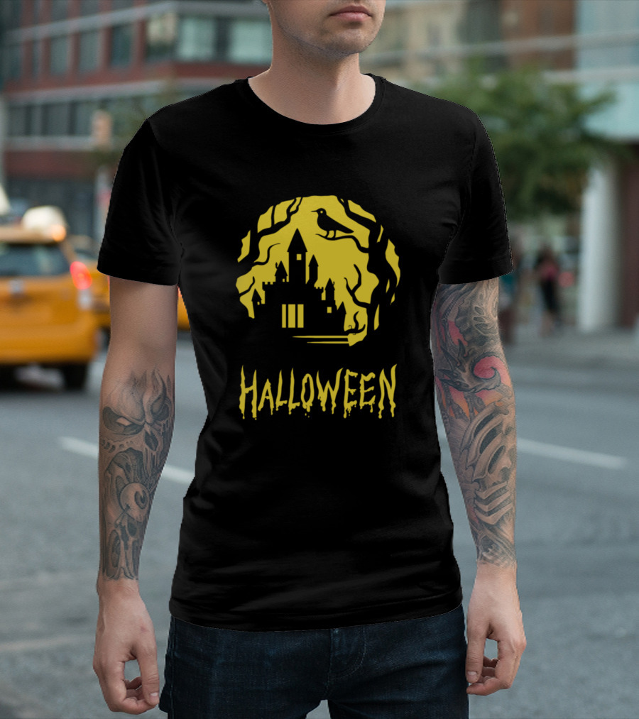 Halloween Horror Castle No Place To Hide Raven T-Shirt