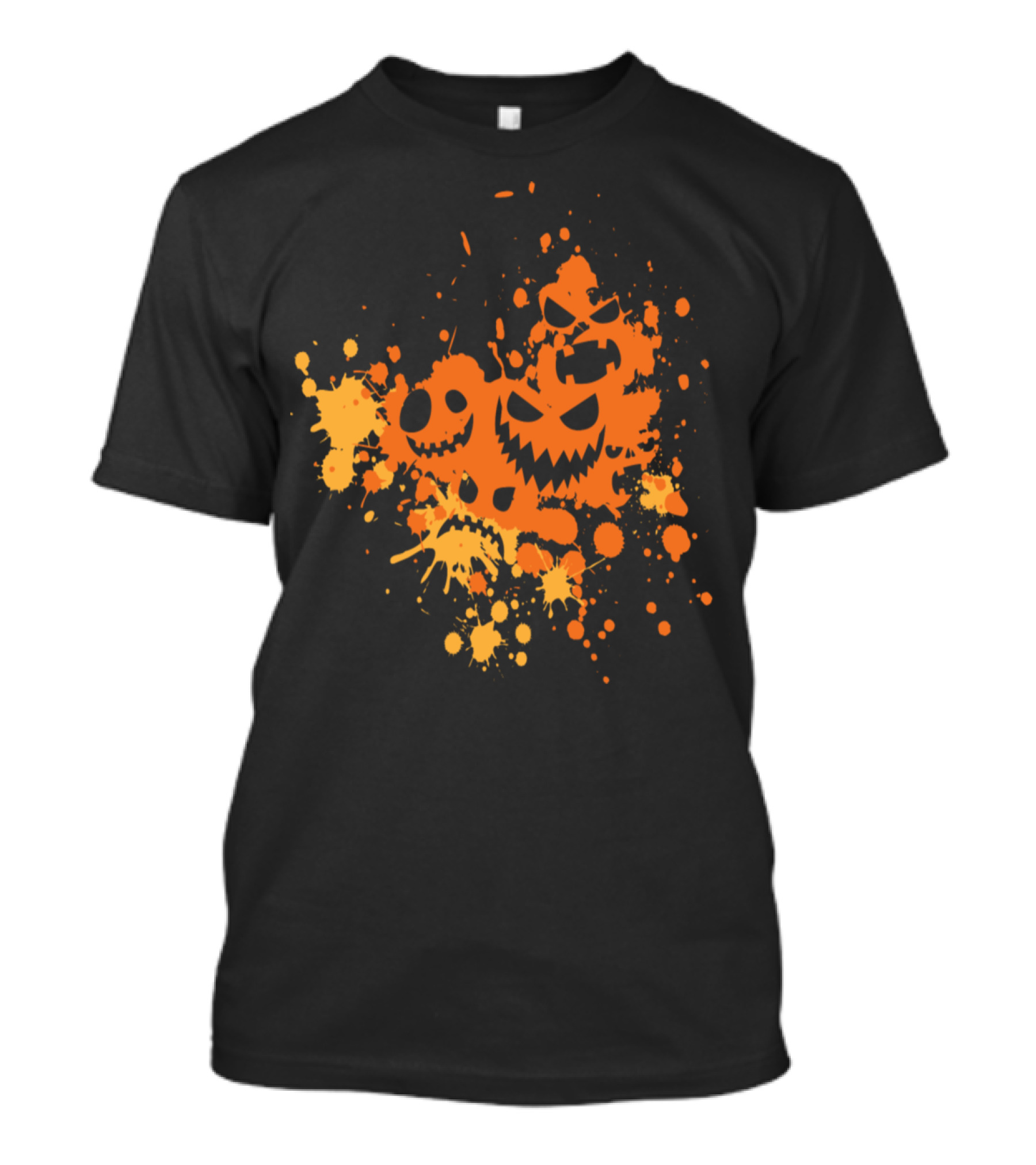 Halloween Pumpkin Faces Splatter T-Shirt