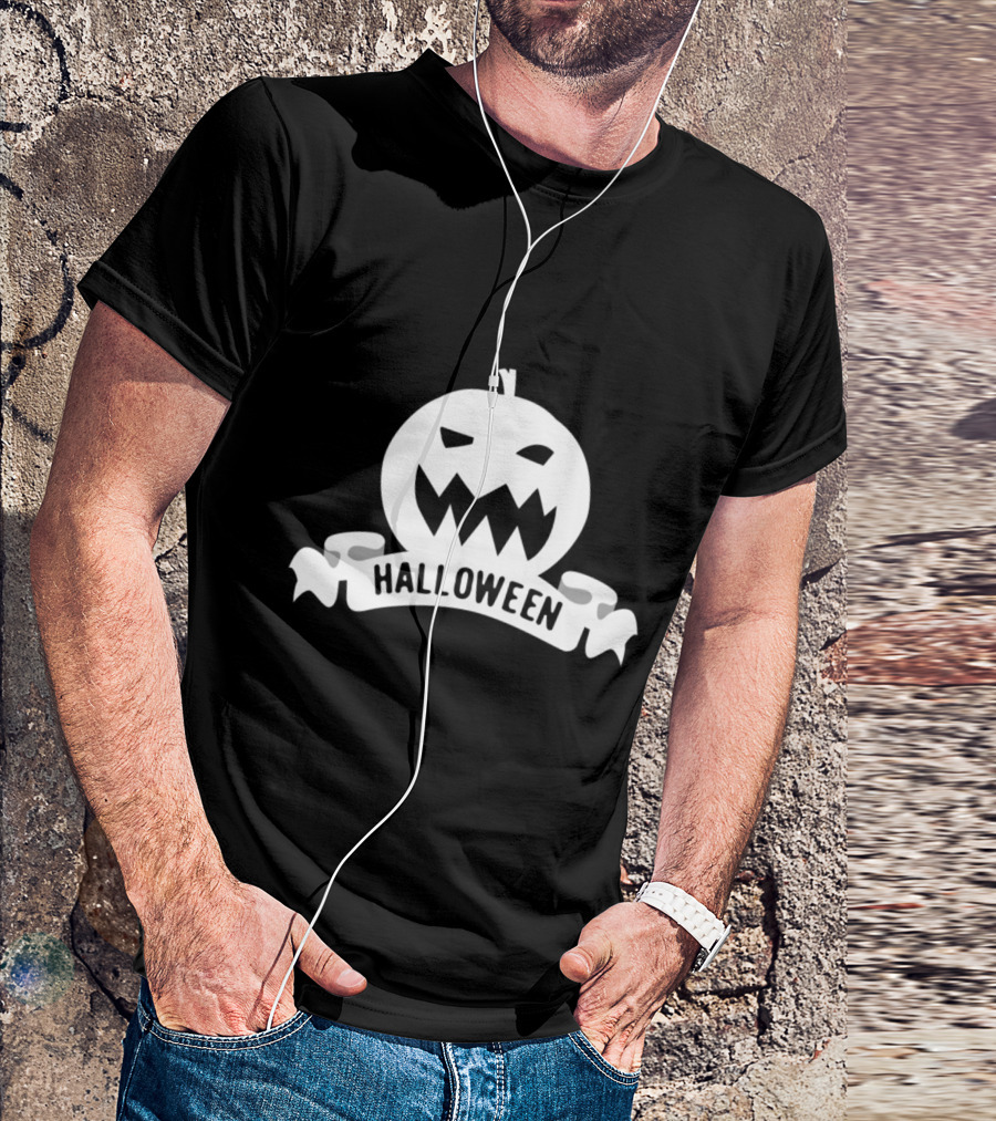 Halloween Pumpkin White T-Shirt
