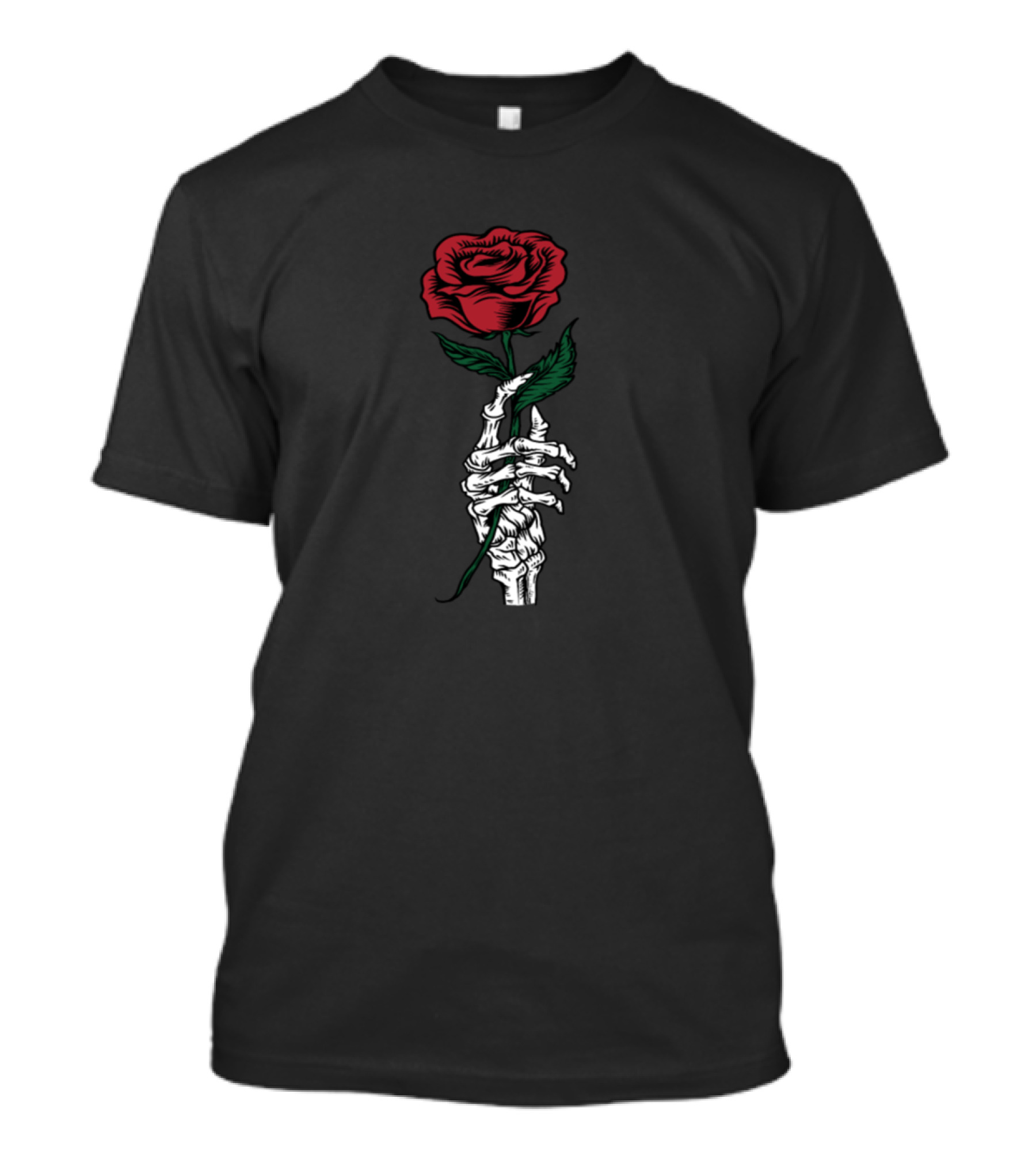 Skeleton Hand Holding Red Rose T-Shirt