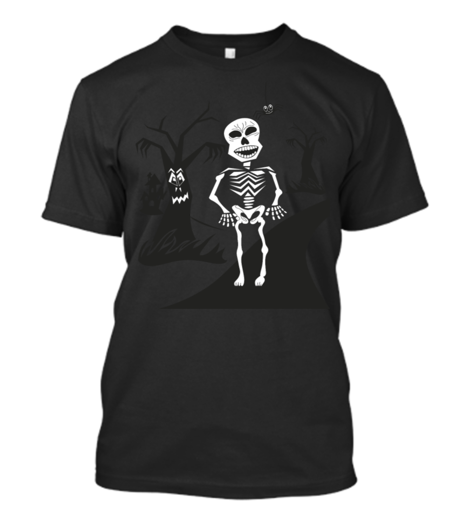 Human Skeleton With Spooky Faces T-Shirt