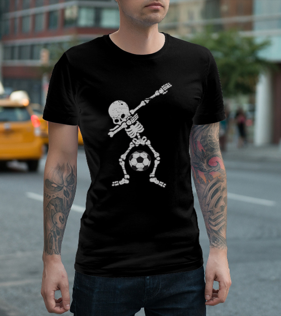 Skeleton Dabbing with Soccer Ball T-Shirt