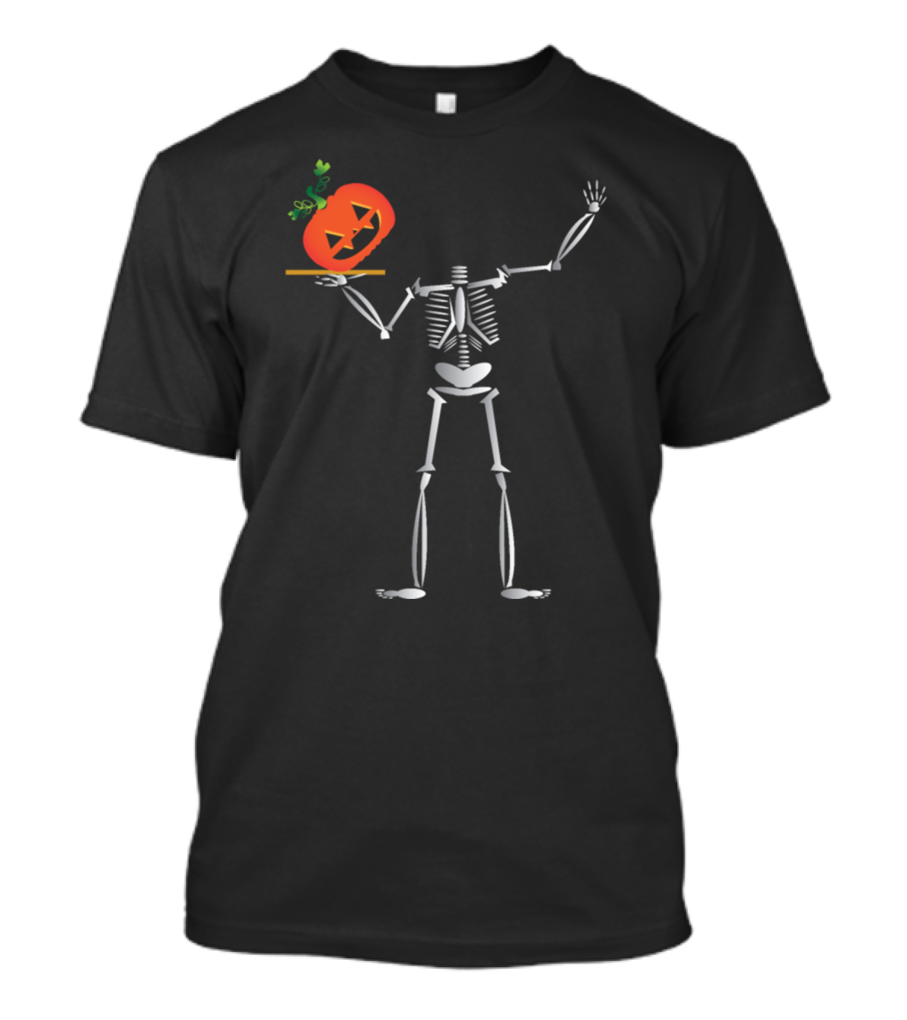 Headless Skeleton Holding Jack-O'-Lantern On Tray T-Shirt