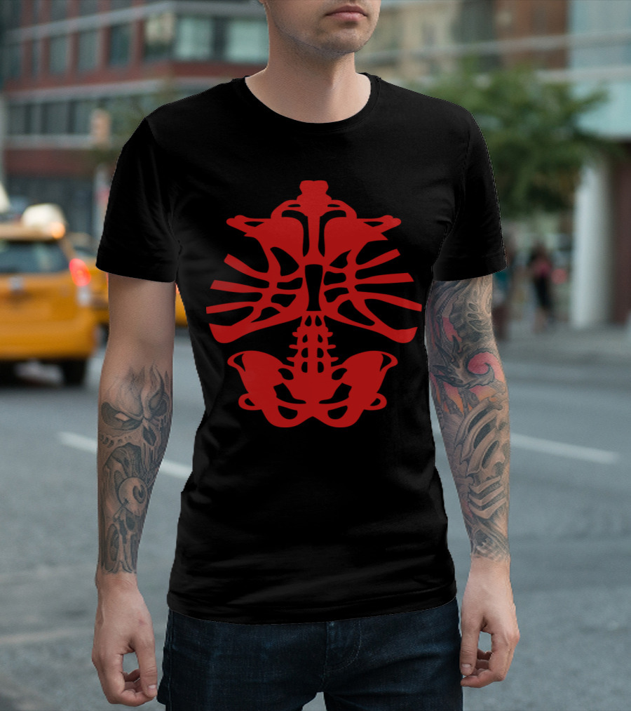 Basketball Human Skeleton Lung Ribcage Red Ball T-Shirt
