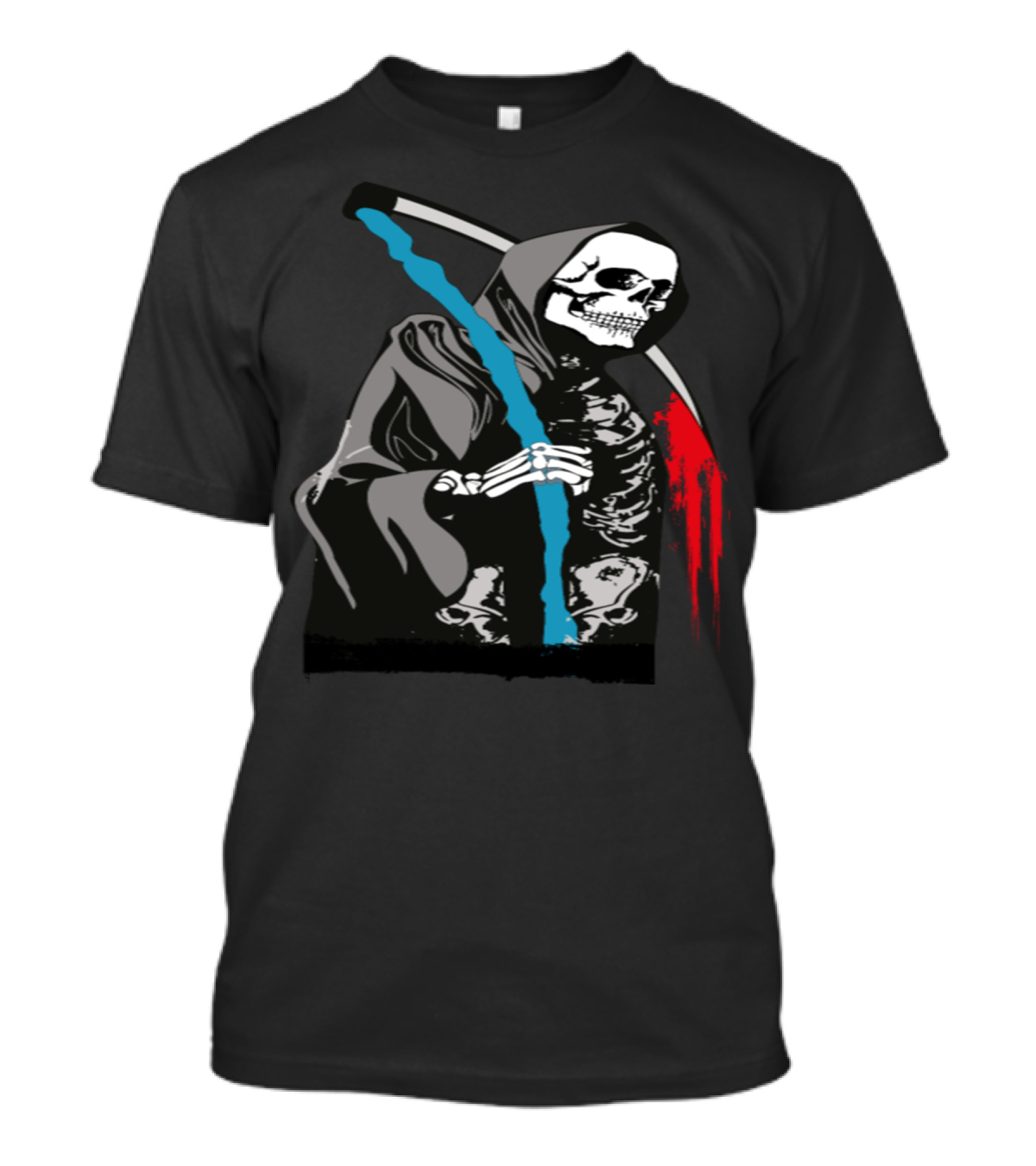 Death Scythe Skull Skeleton Grim Reaper Vector T-Shirt