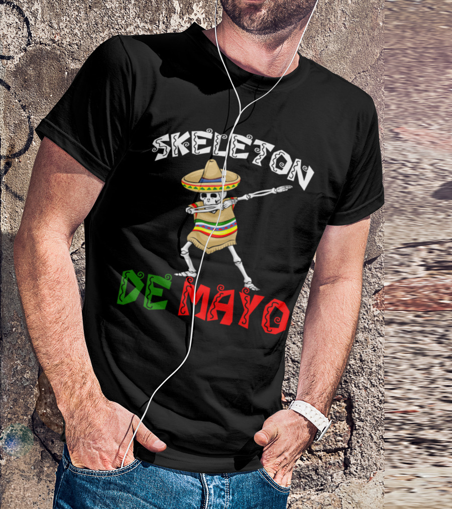 SKELETON DE MAYO Dab Sombrero T-Shirt
