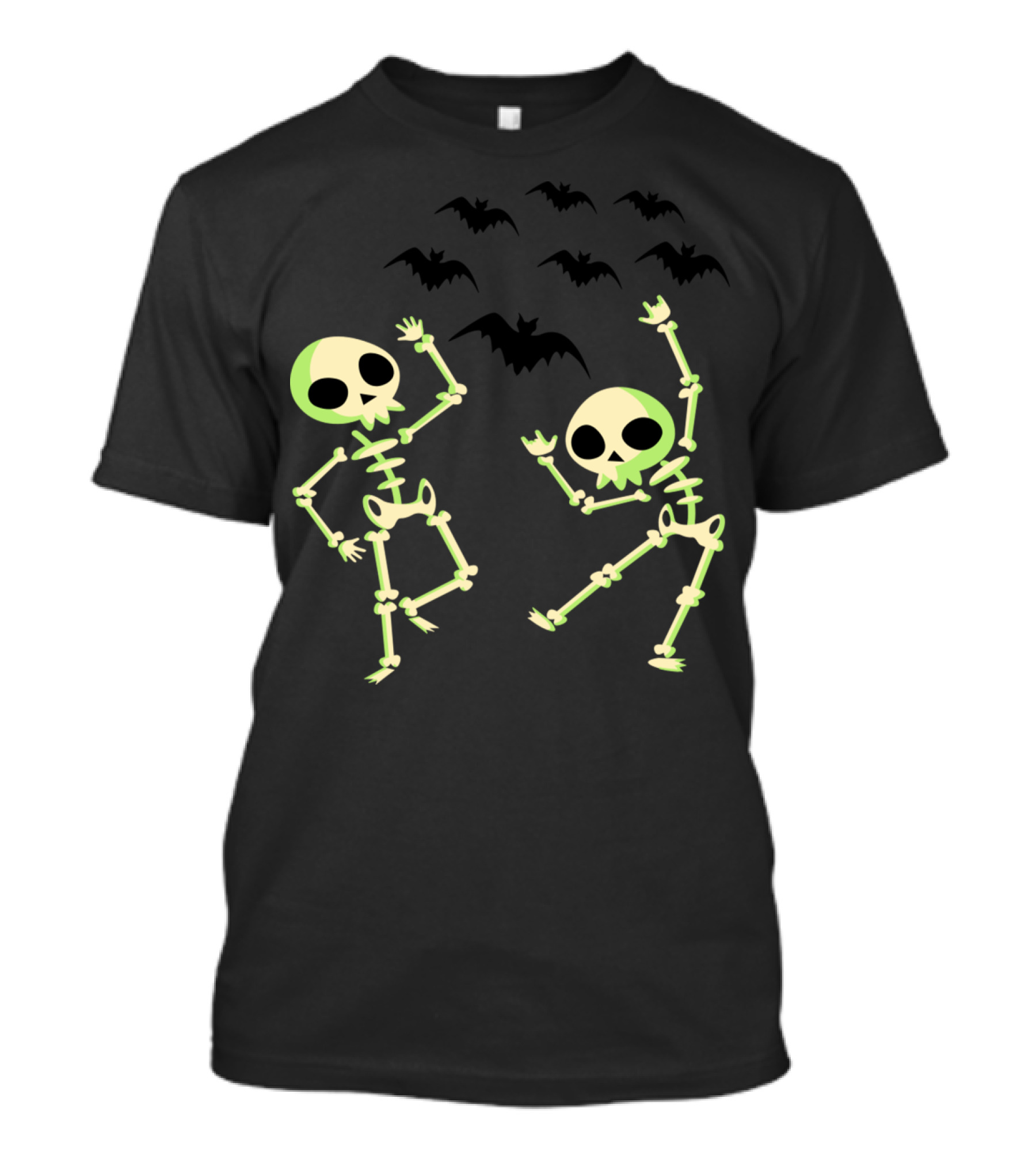 Skeleton Halloween Bat Horror Scary Dance T-Shirt