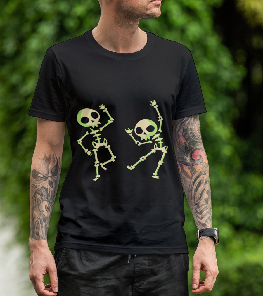 Skeleton Halloween Bat Horror Scary Dance T-Shirt
