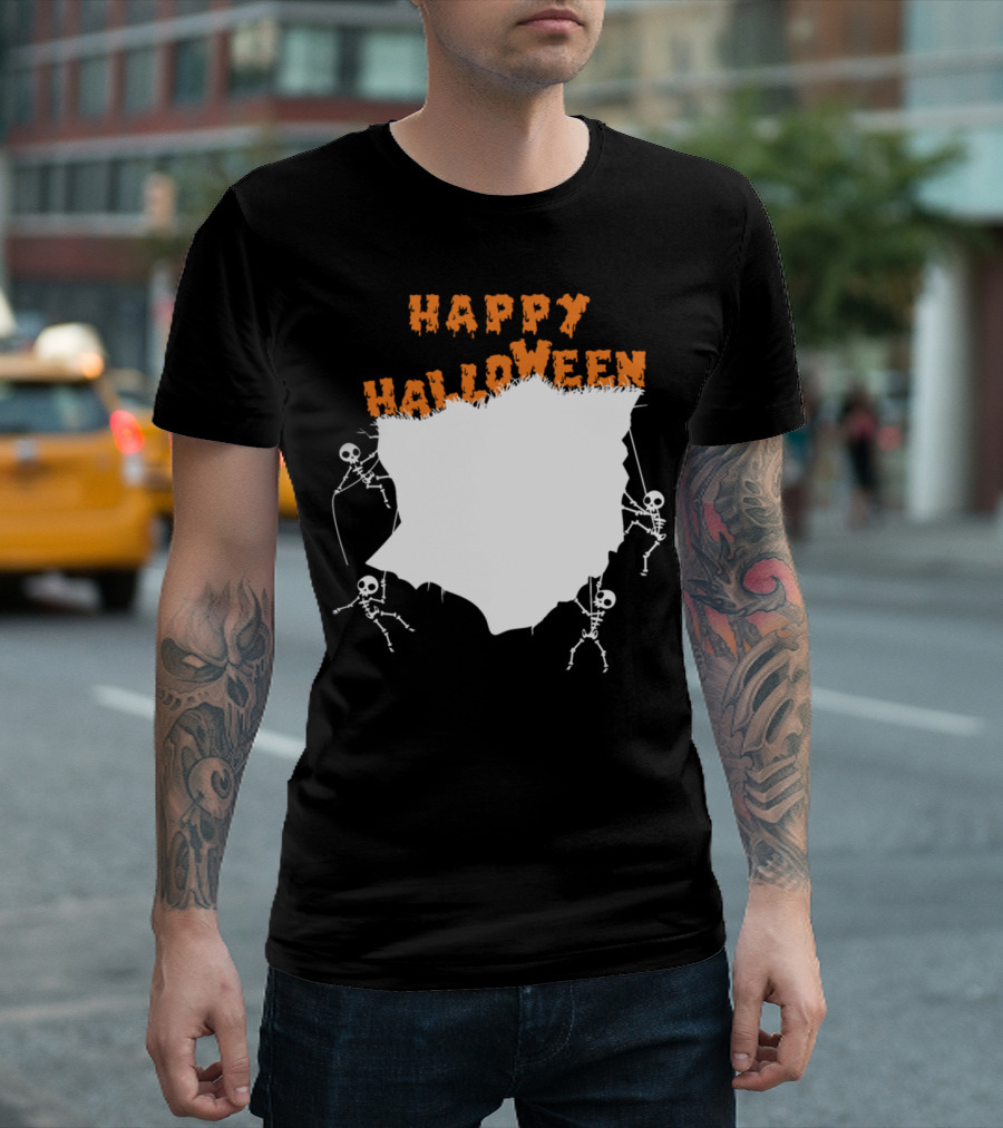 Happy Halloween Skeleton Rock Climbing Adventure T-Shirt