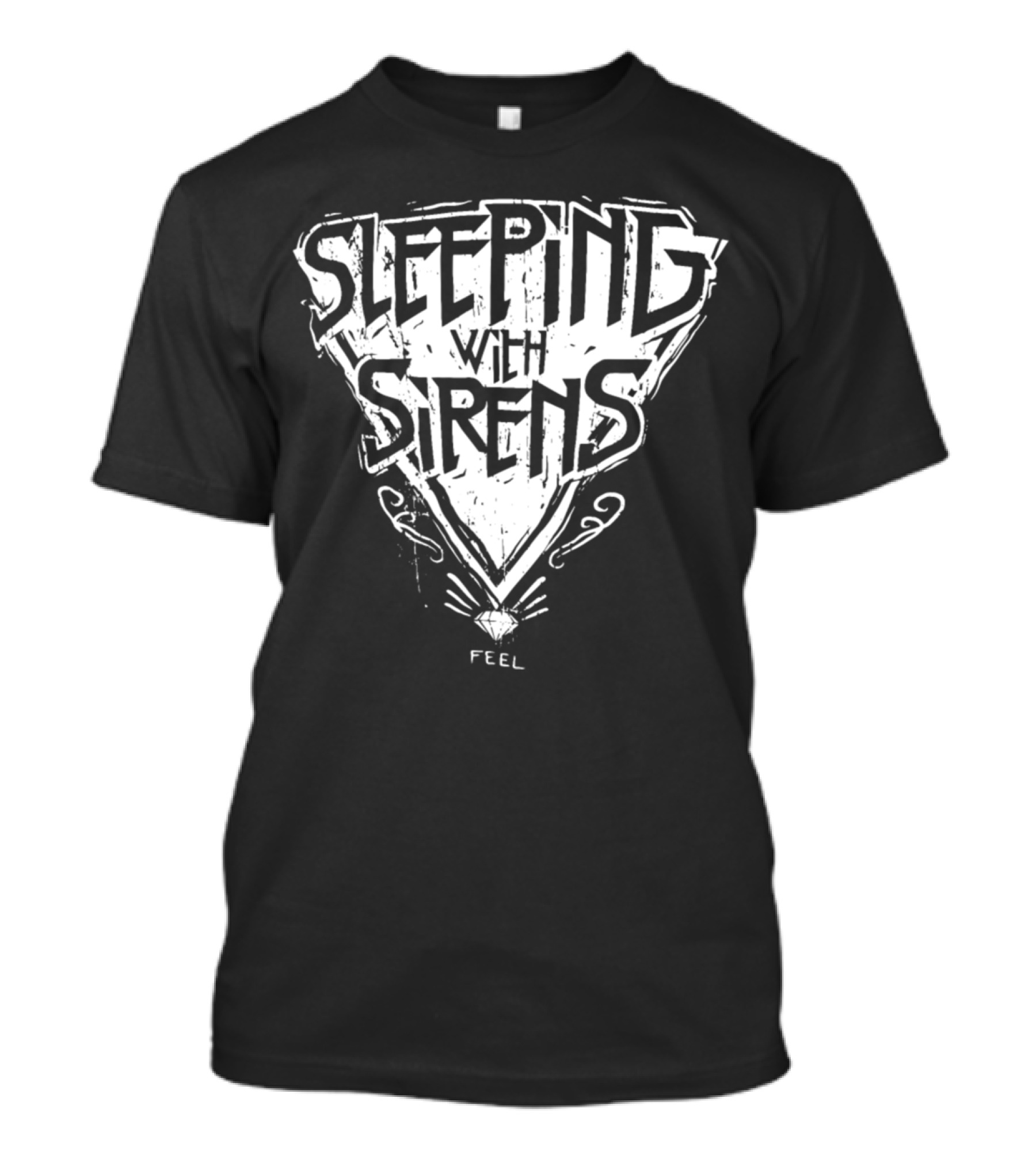 Sleeping With Sirens White Diamond Feel Logo Skeleton T-Shirt