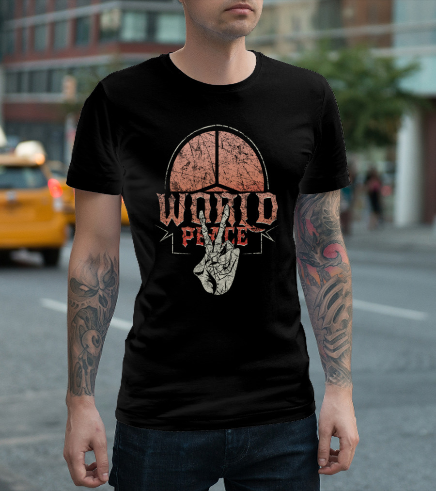 World Peace Skeleton Hand With Peace T-Shirt