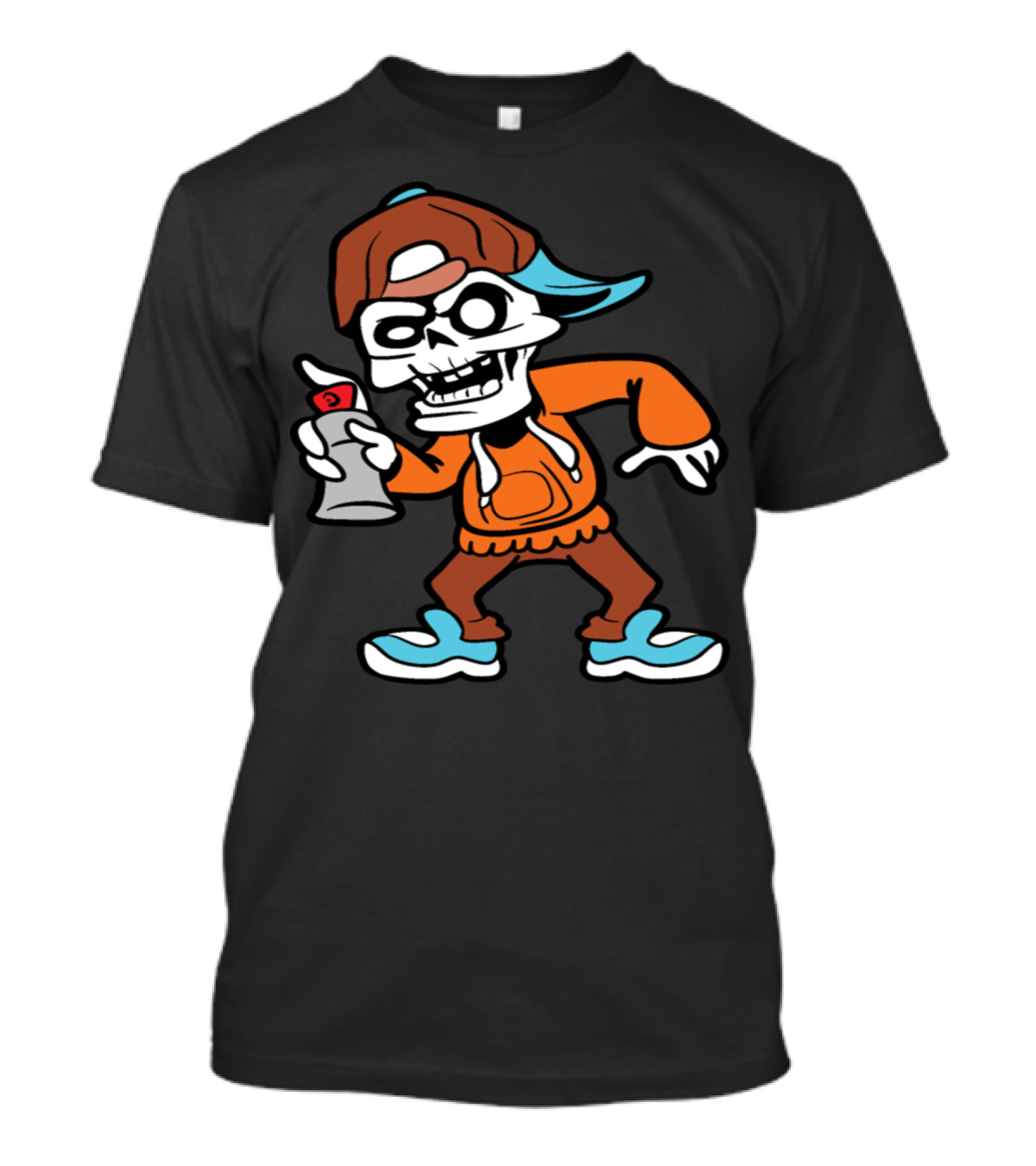 Halloween Skull Skeleton Monster Zombie Horror Spray Can Cool T-Shirt