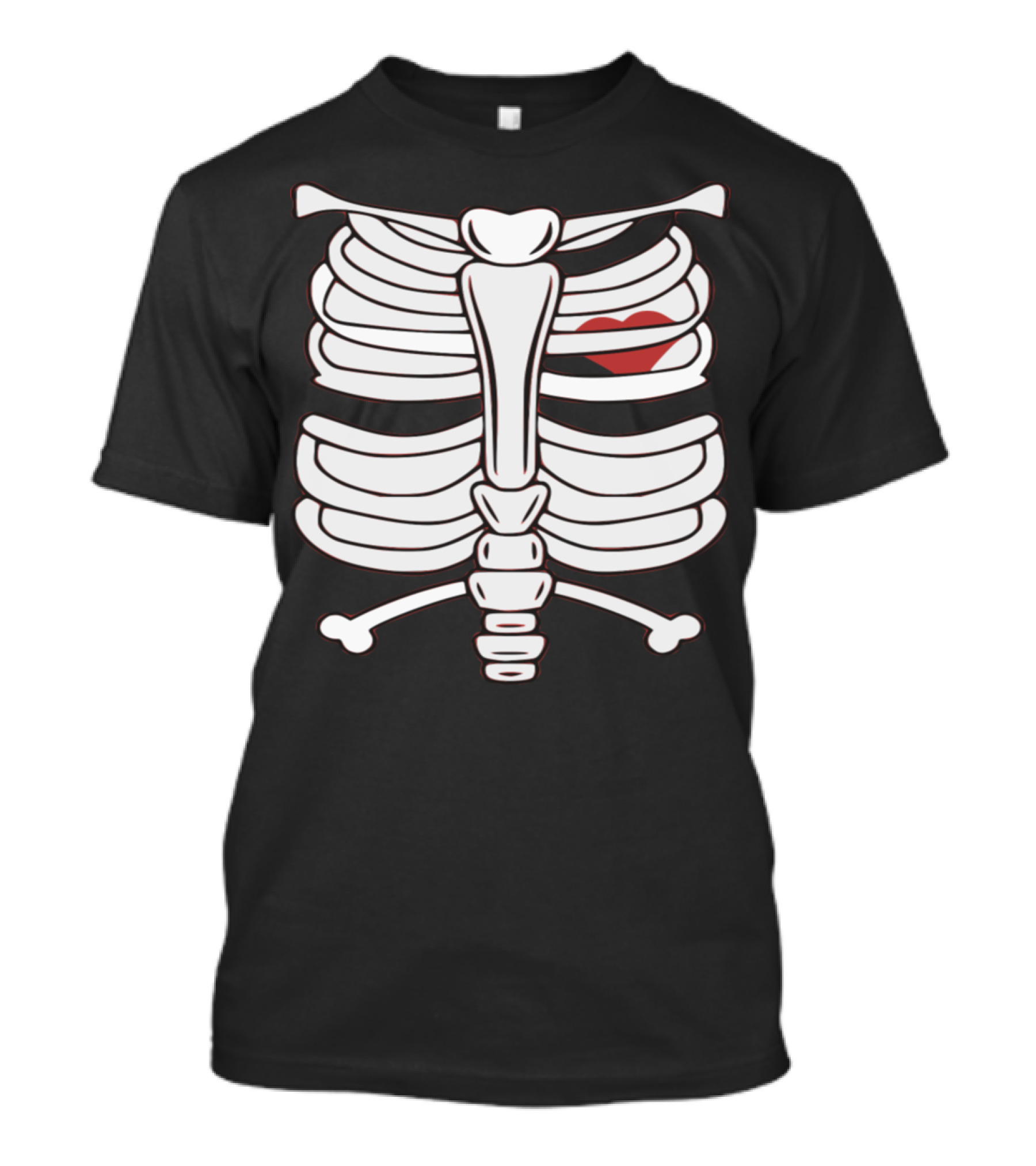 Halloween Funny Skeleton Rib Cage Heart T-Shirt