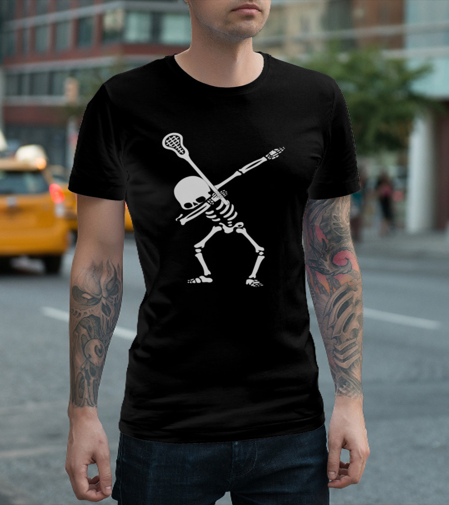 Lacrosse Skeleton Dabbing Dab Dance Pose T-Shirt