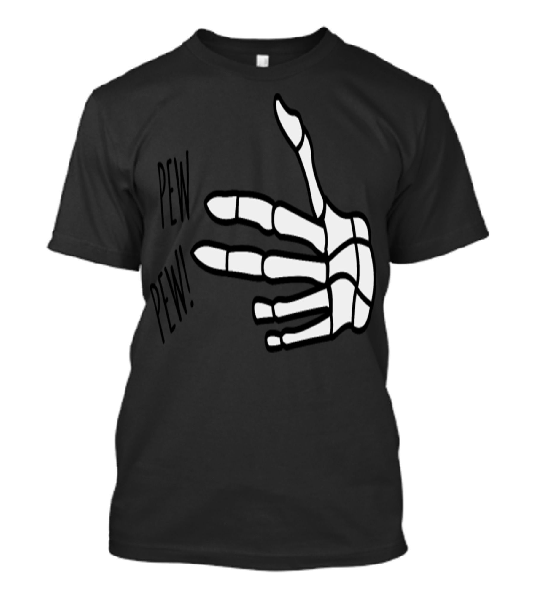 Pew Pew Shooting Skeleton Hand T-Shirt