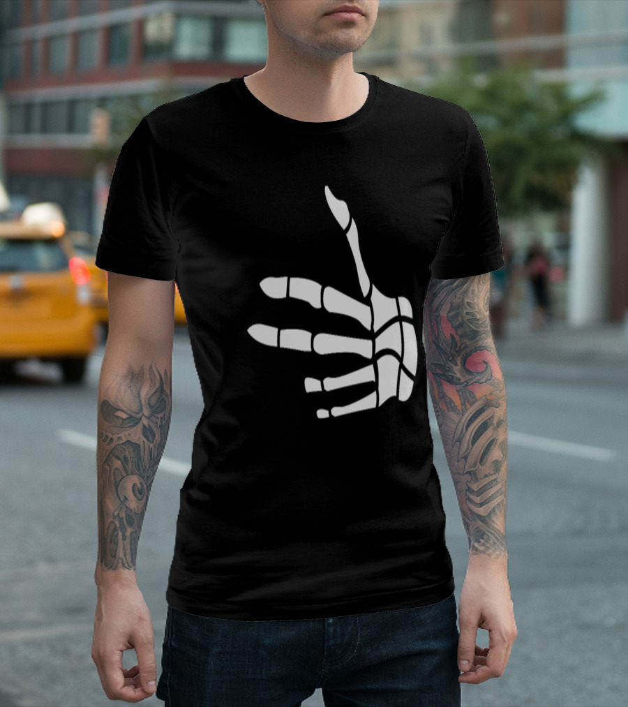 Pew Pew Shooting Skeleton Hand T-Shirt