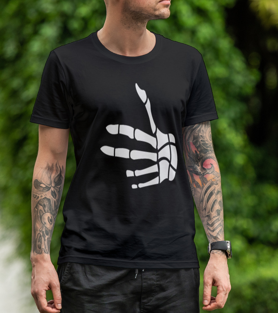 Pew Pew Shooting Skeleton Hand T-Shirt