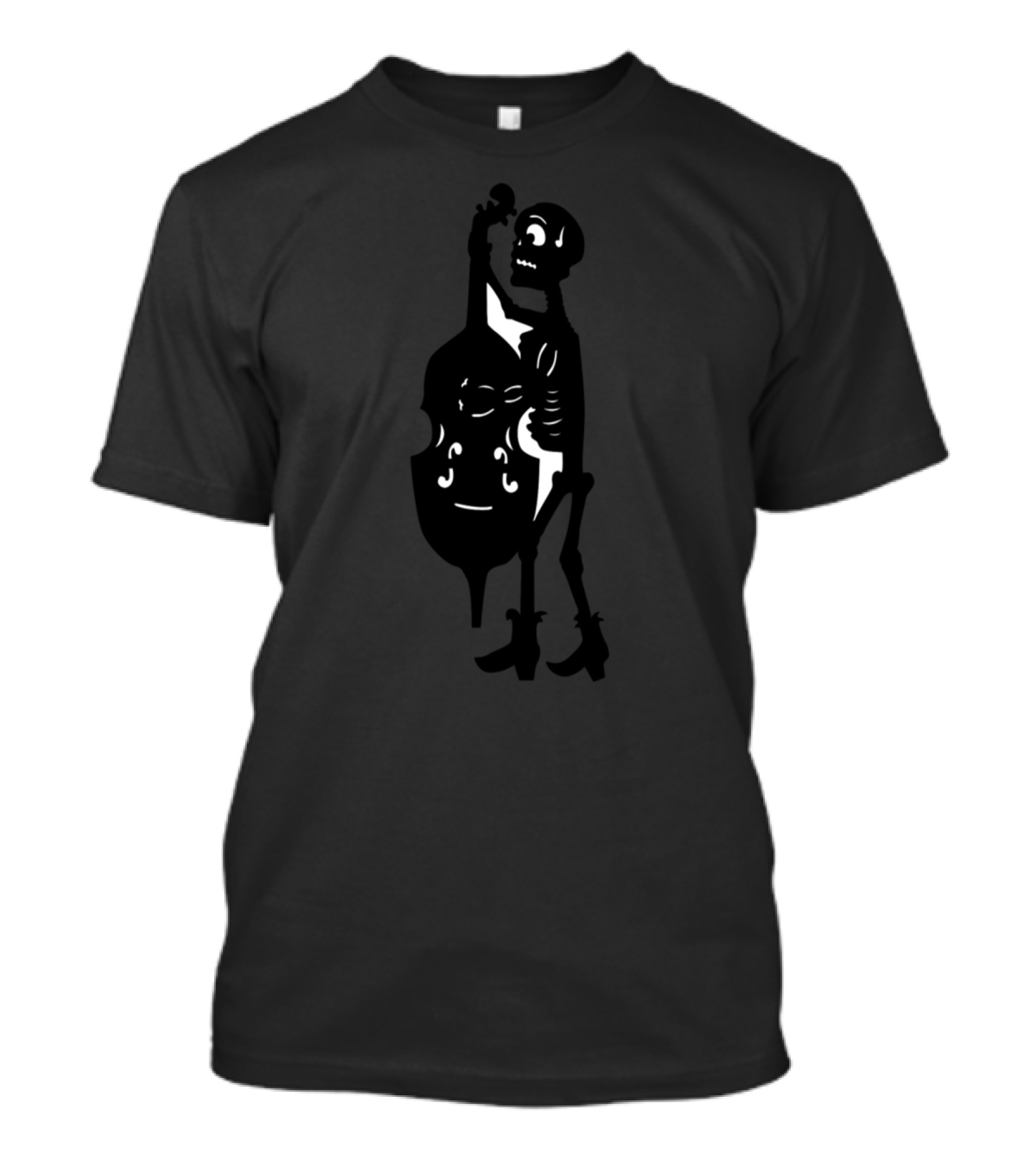 Skeleton Playing Double Bass With Velcro T-Shirt