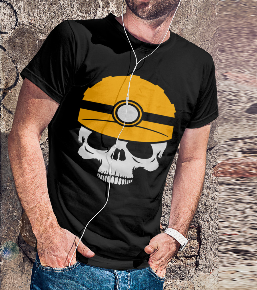 Dead Skull Skeleton Skull Head Bone Helmet Light Emblem T-Shirt