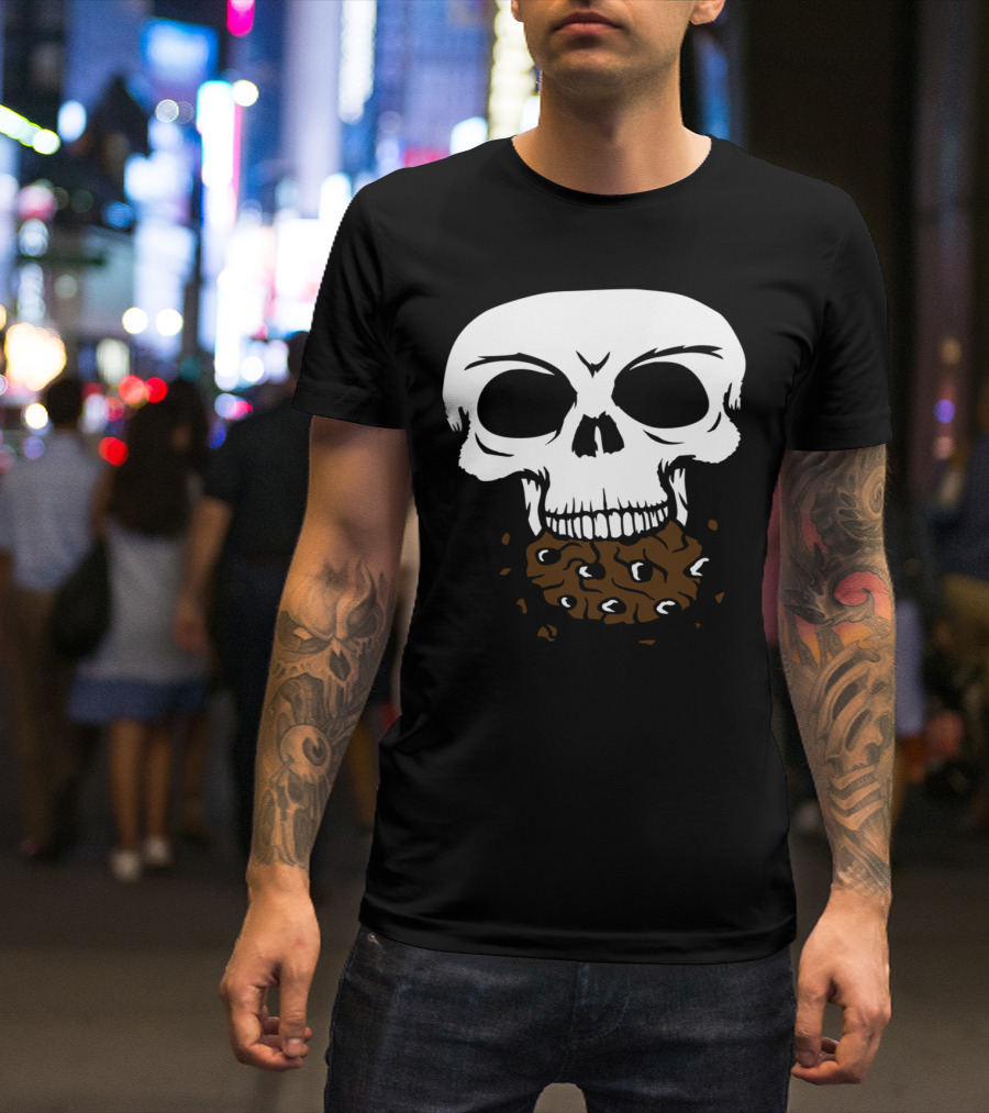 Skull Cookie Crunch Bones Skeleton Head T-Shirt