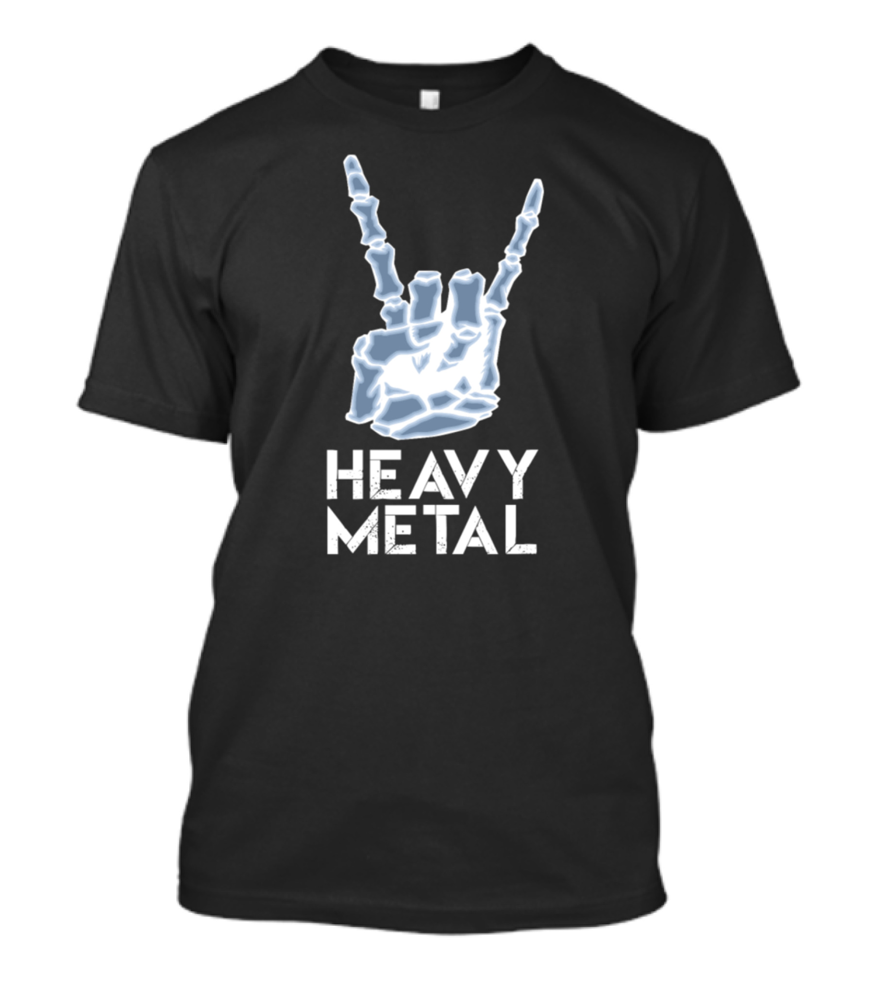 Heavy Metal Skeleton Rock En Roll Hand T-Shirt