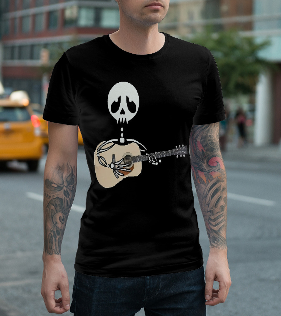 Even When I'm Dead Skeleton Playing Guitar T-Shirt