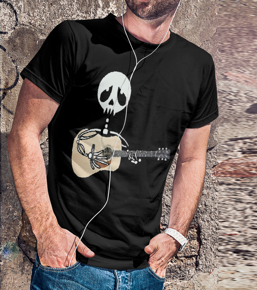 Even When I'm Dead Skeleton Playing Guitar T-Shirt