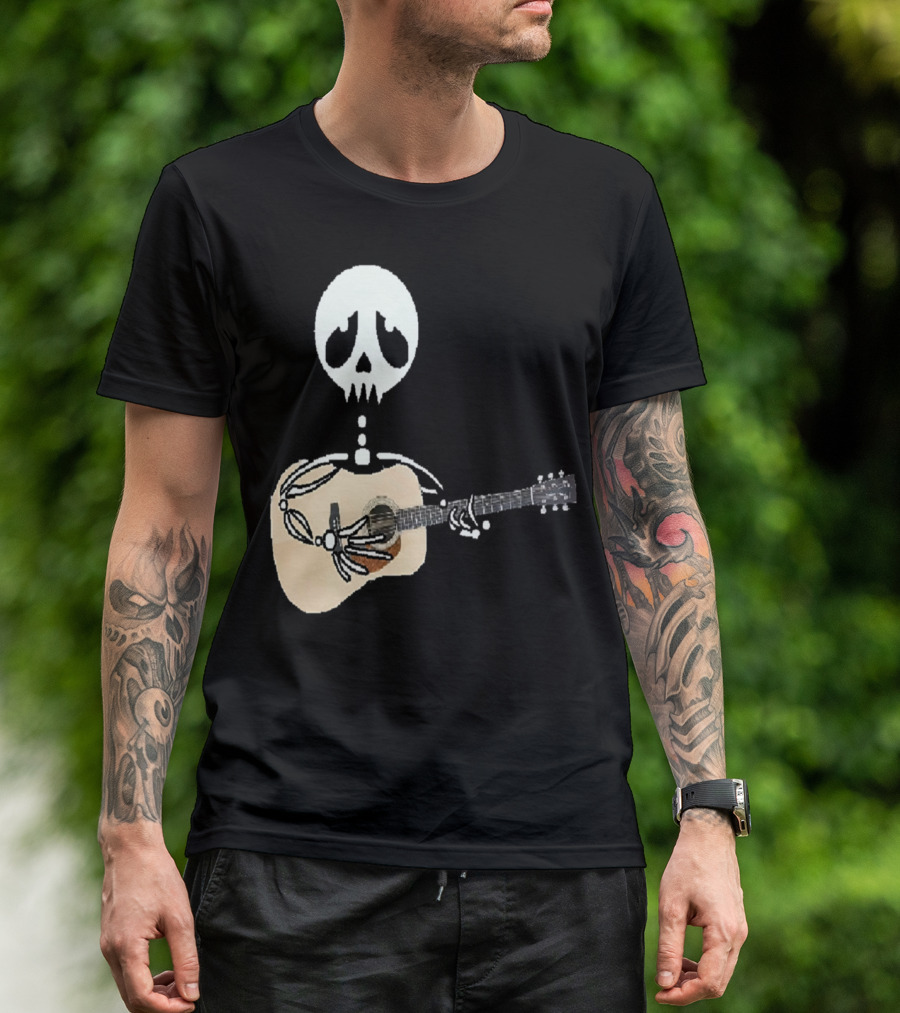 Even When I'm Dead Skeleton Playing Guitar T-Shirt
