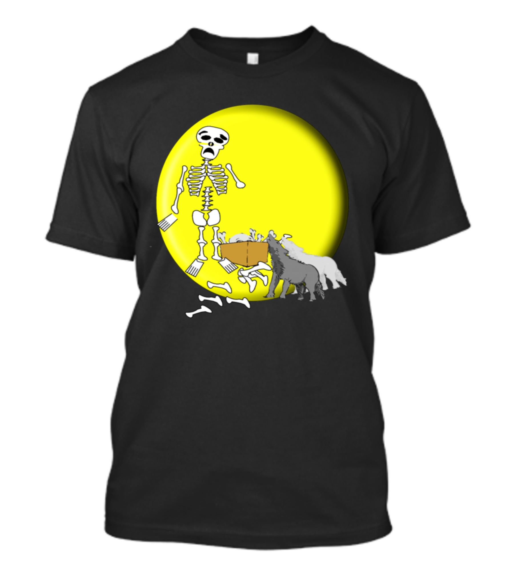 Skeleton Moon Wolves Night Bones2 T-Shirt