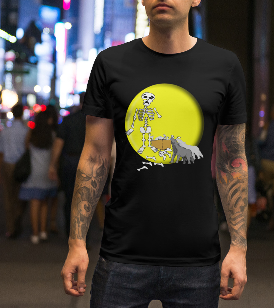 Skeleton Moon Wolves Night Bones2 T-Shirt