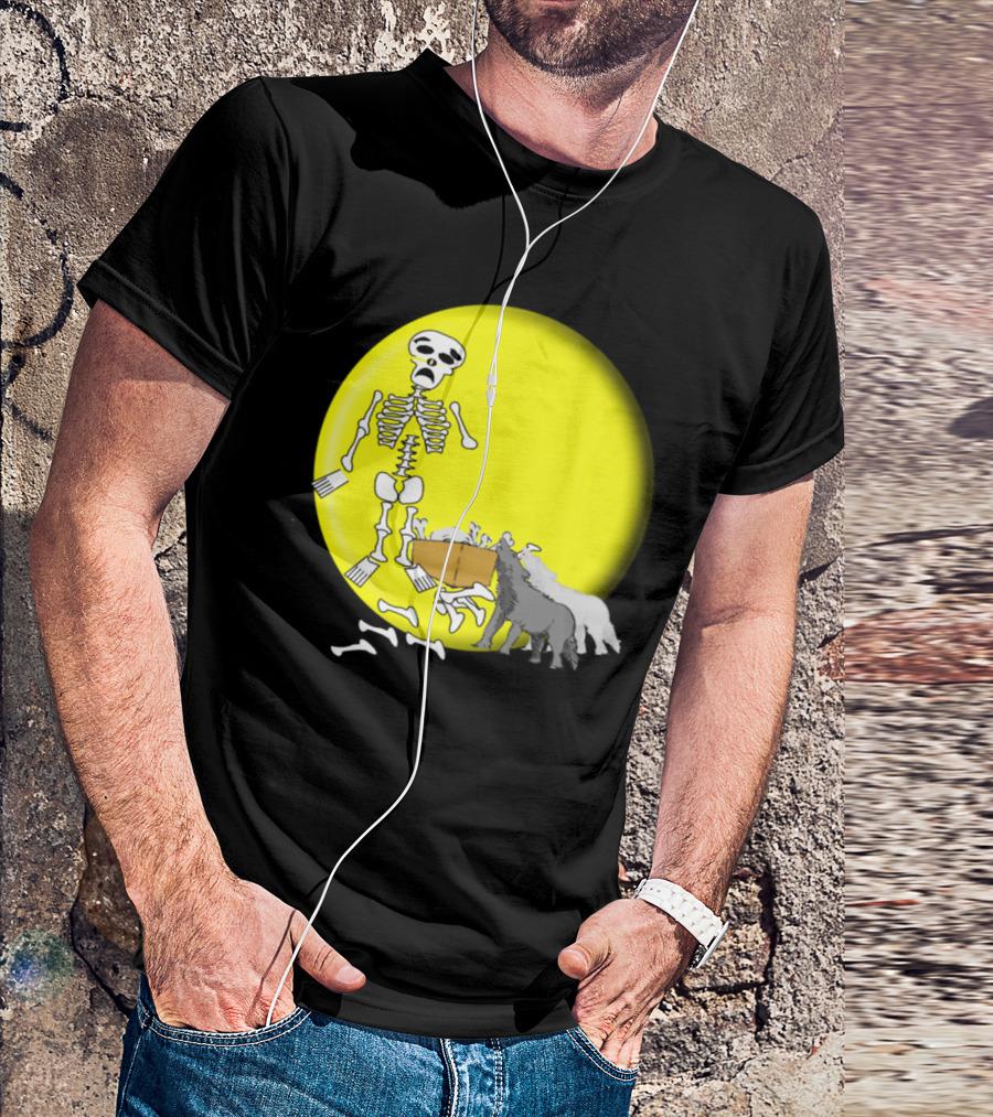 Skeleton Moon Wolves Night Bones2 T-Shirt