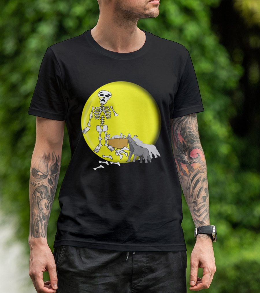 Skeleton Moon Wolves Night Bones2 T-Shirt