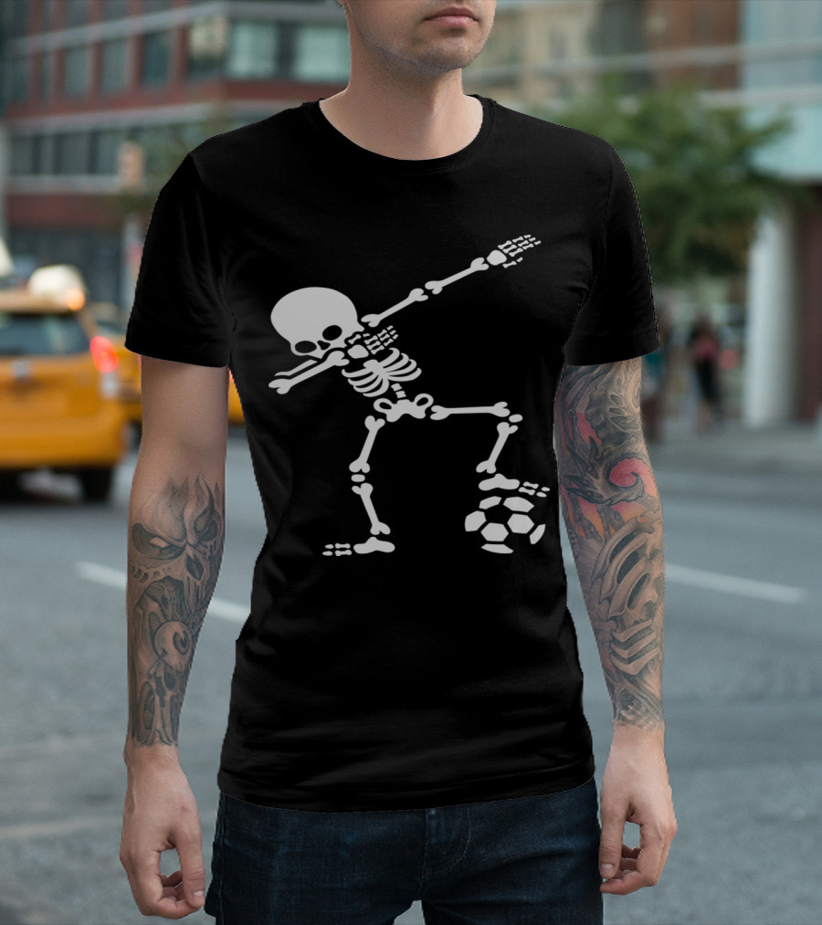 Dab Dabbing Skeleton Soccer Football T-Shirt