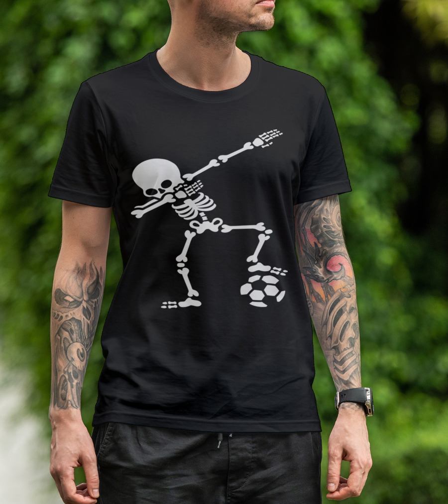 Dab Dabbing Skeleton Soccer Football T-Shirt