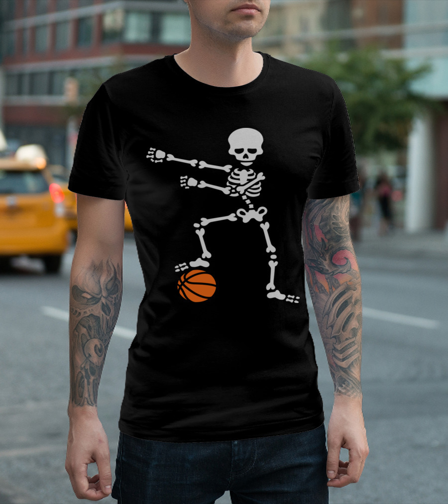 Basketball Skeleton Doing The Floss Dance T-Shirt