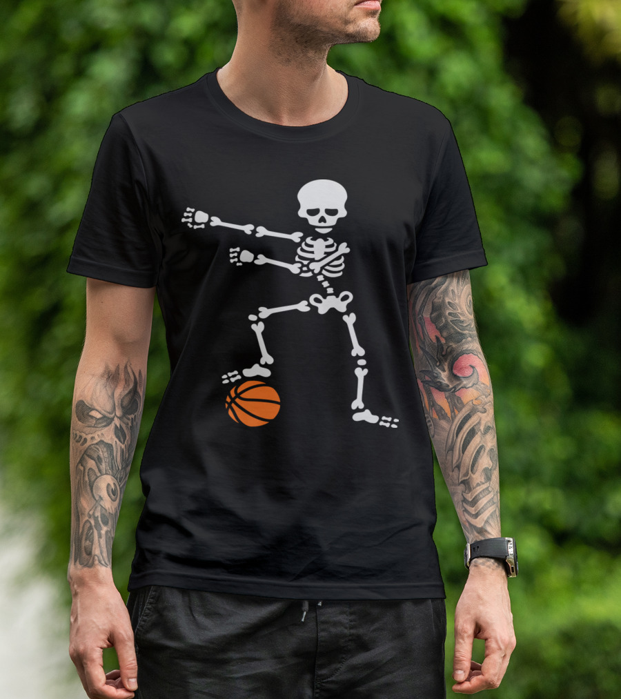 Basketball Skeleton Doing The Floss Dance T-Shirt