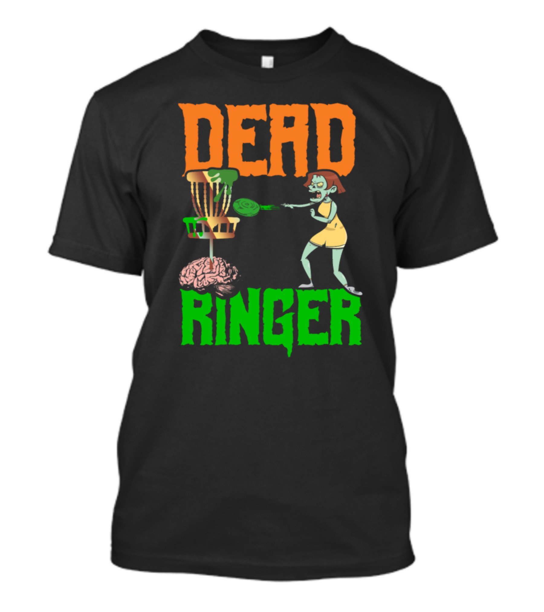Dead Ringer Disc Golf Funny Halloween Zombie Disc Monster Banging Chains T-Shirt