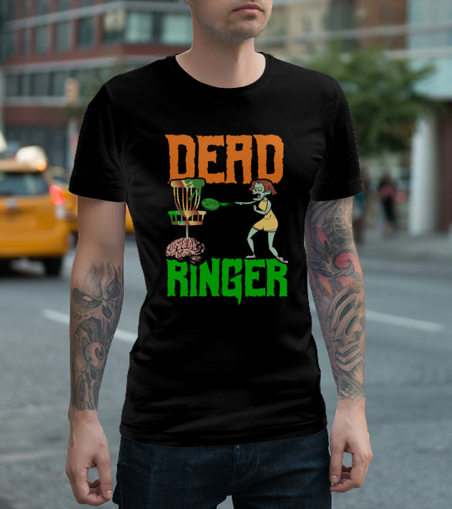Dead Ringer Disc Golf Funny Halloween Zombie Disc Monster Banging Chains T-Shirt