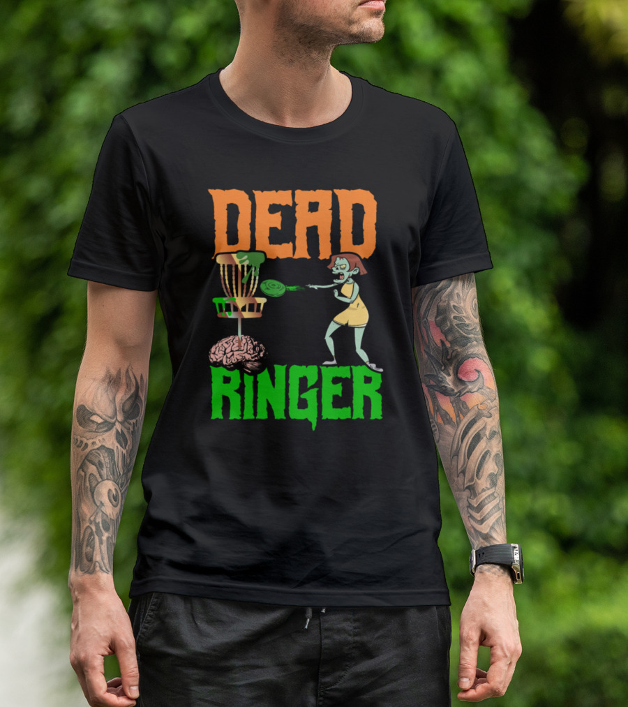 Dead Ringer Disc Golf Funny Halloween Zombie Disc Monster Banging Chains T-Shirt