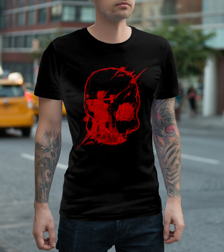 Old Castle Blood-Red Skull and Warrior T-Shirt
