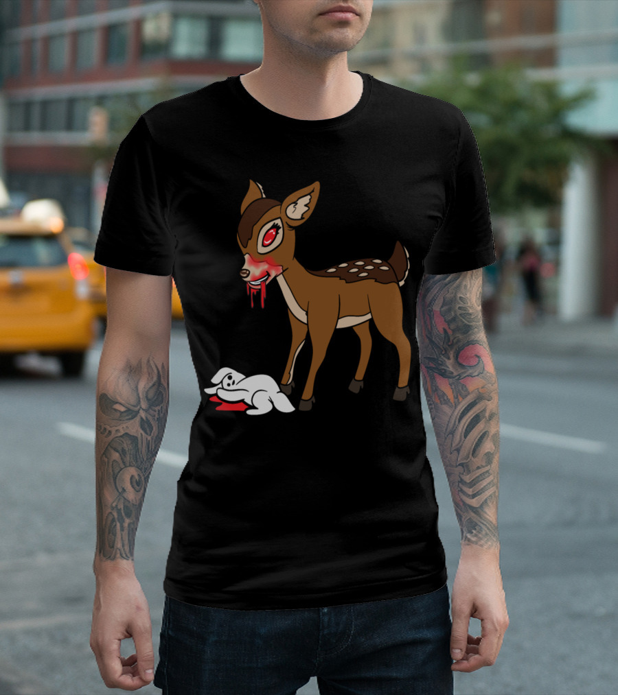 Deercula Halloween Monster Zombie Horror Bloody Vampire Deer T-Shirt