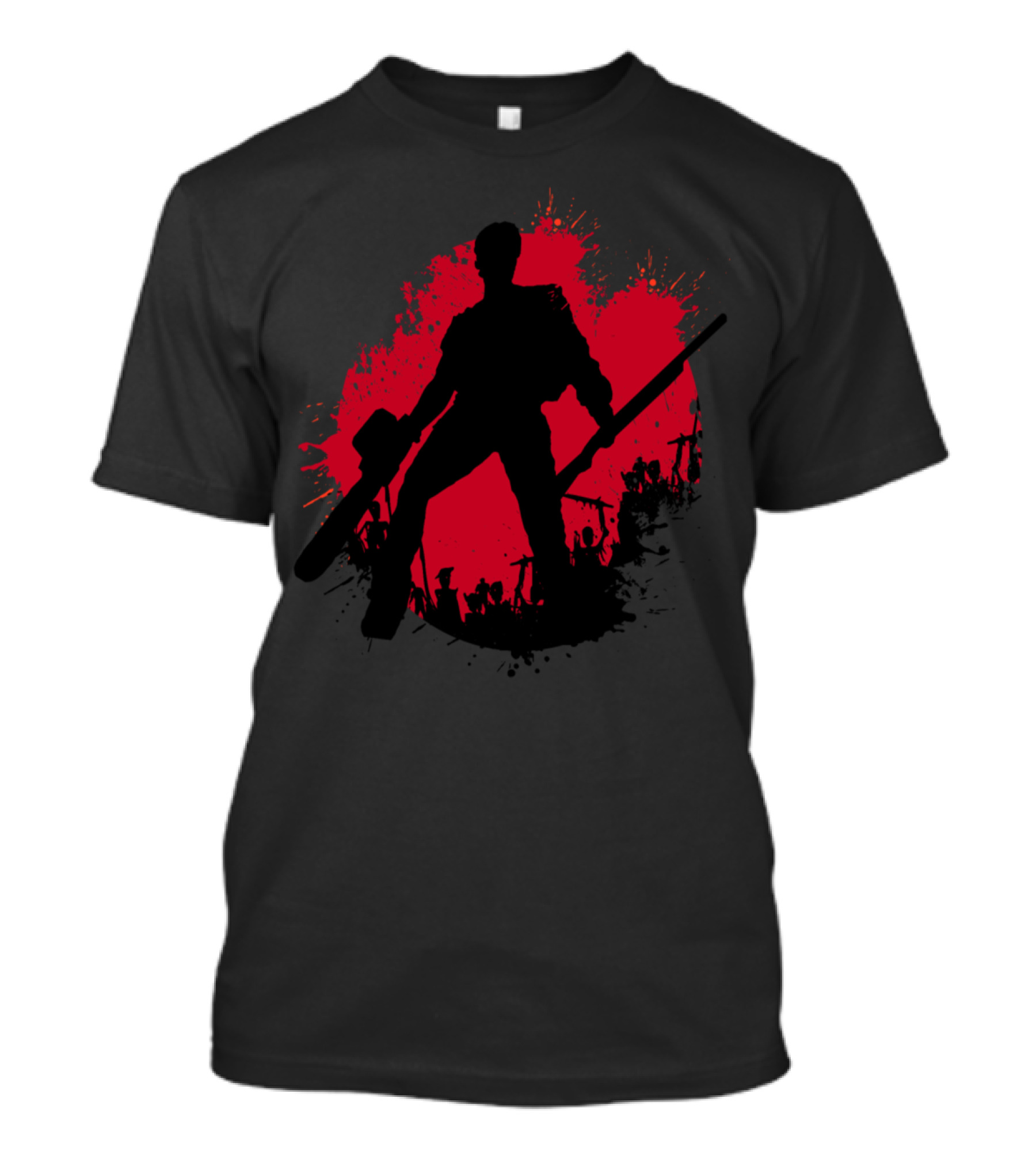 Ash Splash Silhouette Red Circle Chainsaw T-Shirt