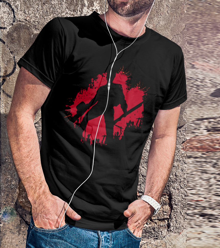 Ash Splash Silhouette Red Circle Chainsaw T-Shirt