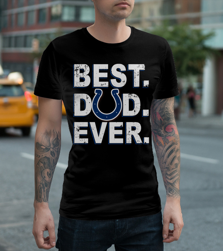Best Dad Ever Colts Horseshoe T-Shirt