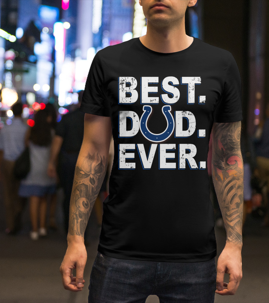 Best Dad Ever Colts Horseshoe T-Shirt