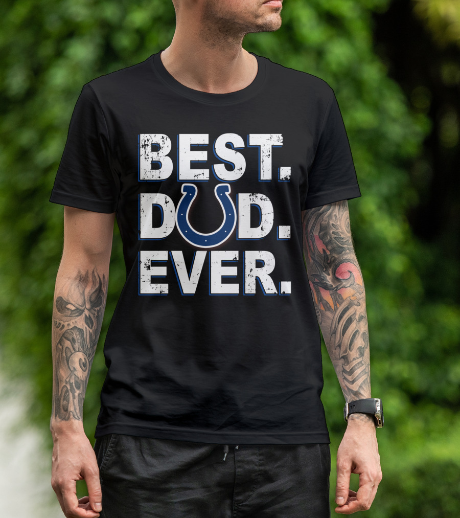 Best Dad Ever Colts Horseshoe T-Shirt