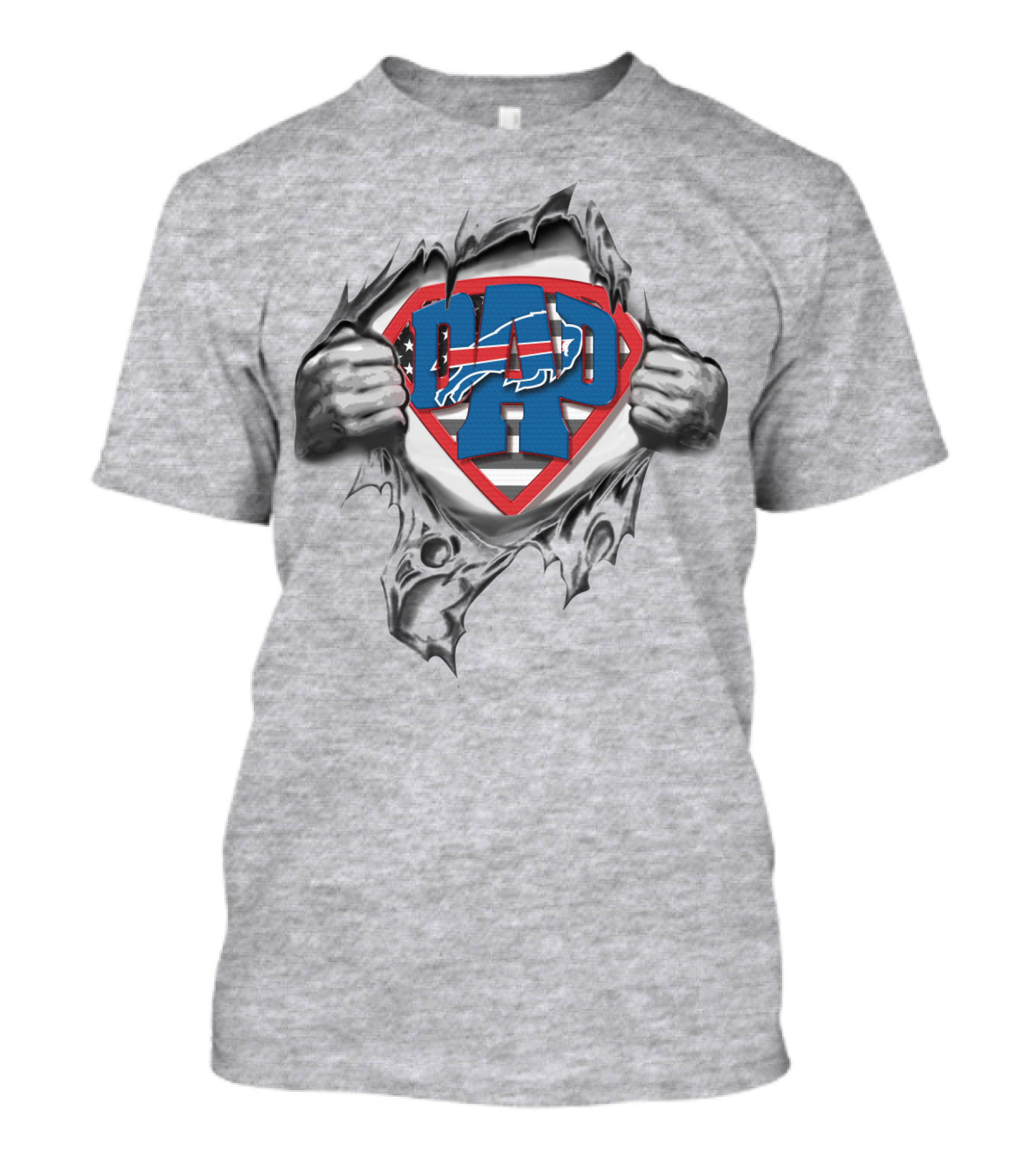 Buffalo Bills Superdad Logo With Torn Shirt Superman T-Shirt