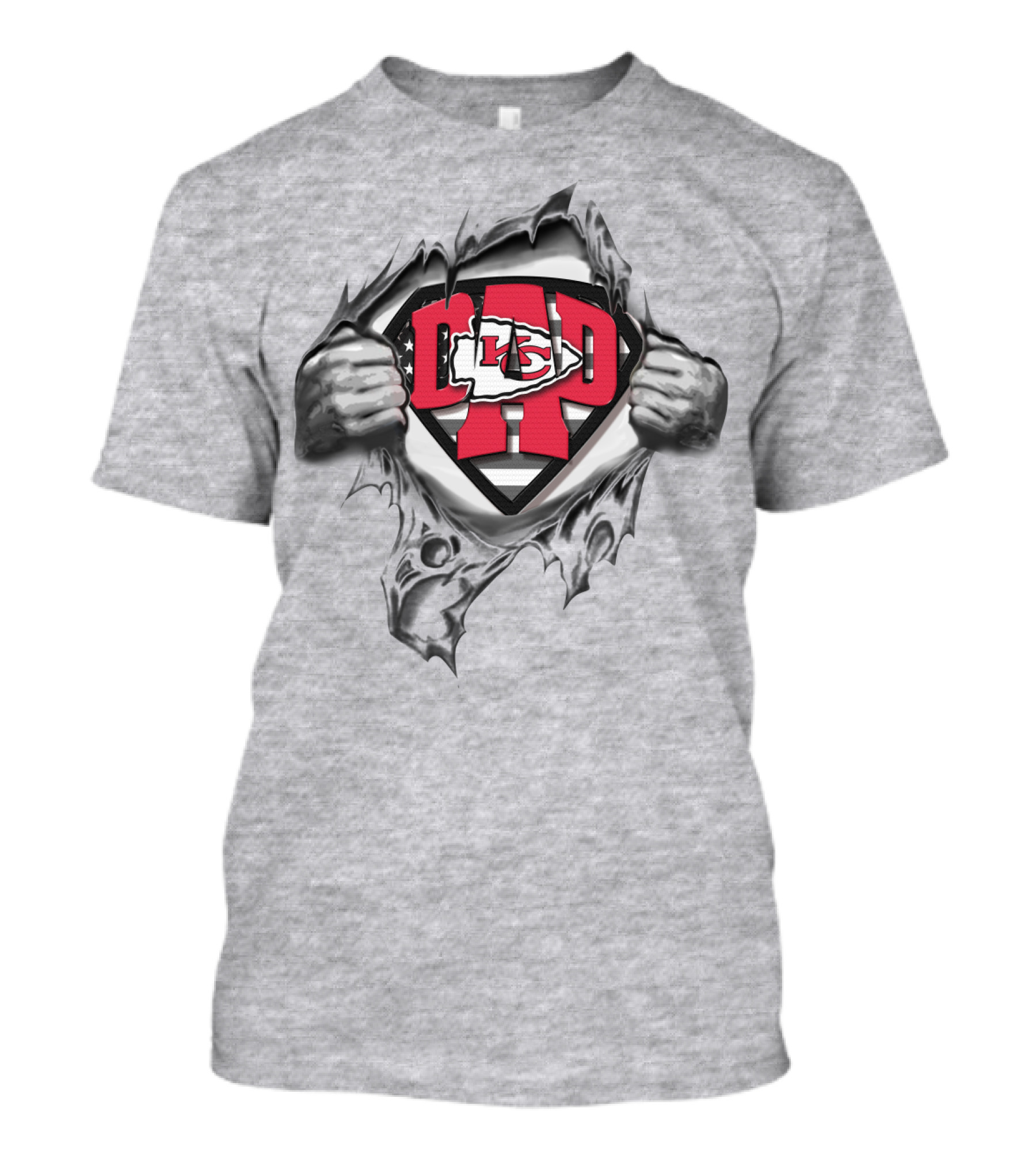 Superdad KC Chiefs Ripped Superman Logo T-Shirt